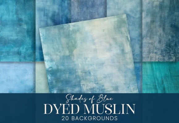 Blue Eco Dyed Muslin Cloth Linen Fabric