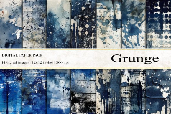 Blue Grunge Digital Papers: A Creative Tool for Designers