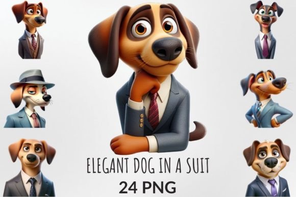 Elegant Dog in a Suit Sublimation Bundle: A Versatile Design for Modern Creations