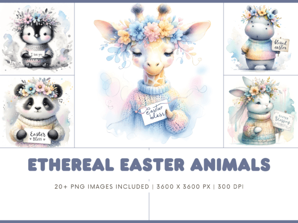 Ethereal Easter Animals Clipart PNG: A Versatile Addition to Creative Projects