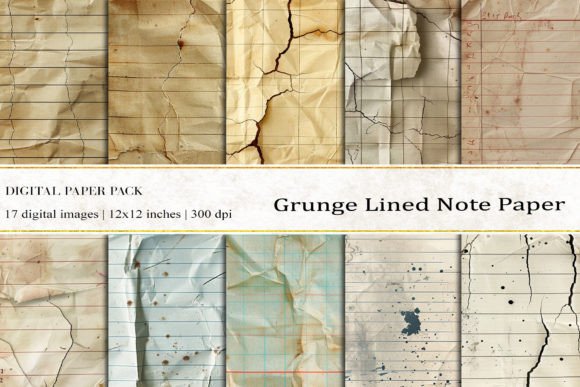 Grunge Lined Note Paper for Creative Design Projects