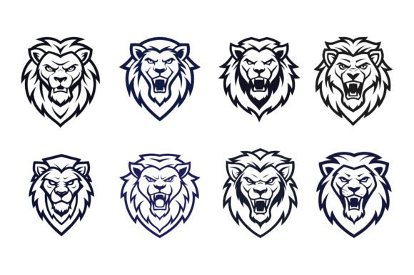 Minimalist Outline Angry Lion Logo Vector: A Versatile Design for Modern Branding