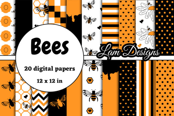 Orange and Black Bees Digital Papers: A Versatile Tool for Creative Projects