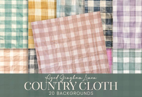 Rustic Gingham Cloth Country Plaid Linen for Creative Projects