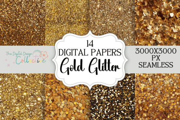 Seamless Gold Glitter Digital Papers: A Versatile Tool for Creative Projects