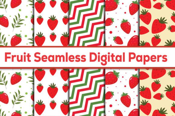 Strawberry Digital Papers Patterns: A Creative Essential for Designers and Crafters