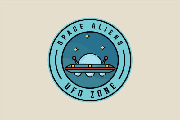 UFO Space Ship Emblem Logo Vector Design: A Versatile Graphic for Creative and Commercial Use