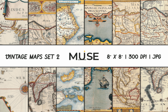 Vintage Maps Patterns Pack 2 – A Versatile Resource for Designers