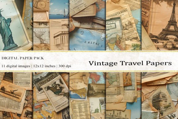 Vintage Travel Digital Papers: A Timeless Resource for Creative Projects